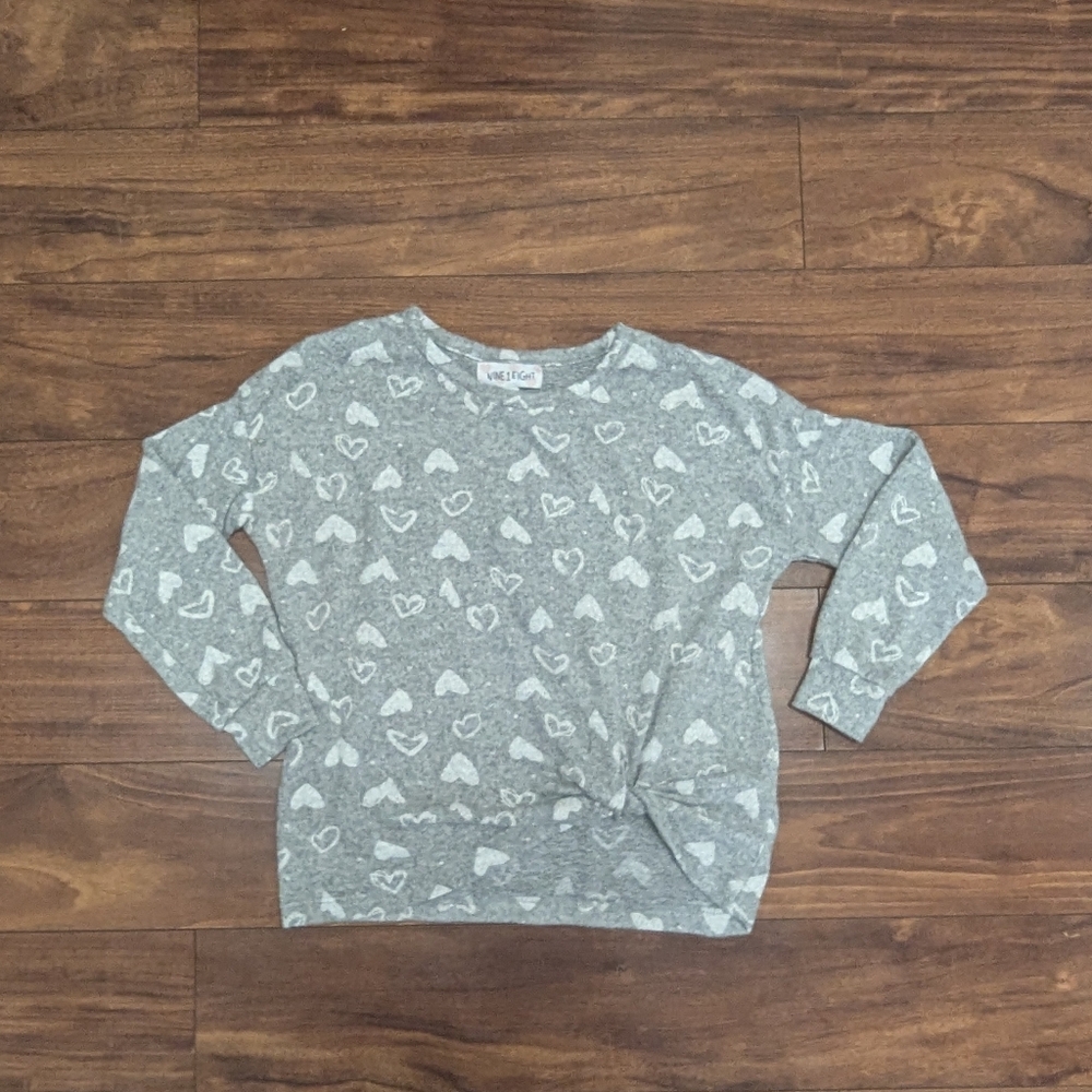 Gray Heart Pattern Sweater